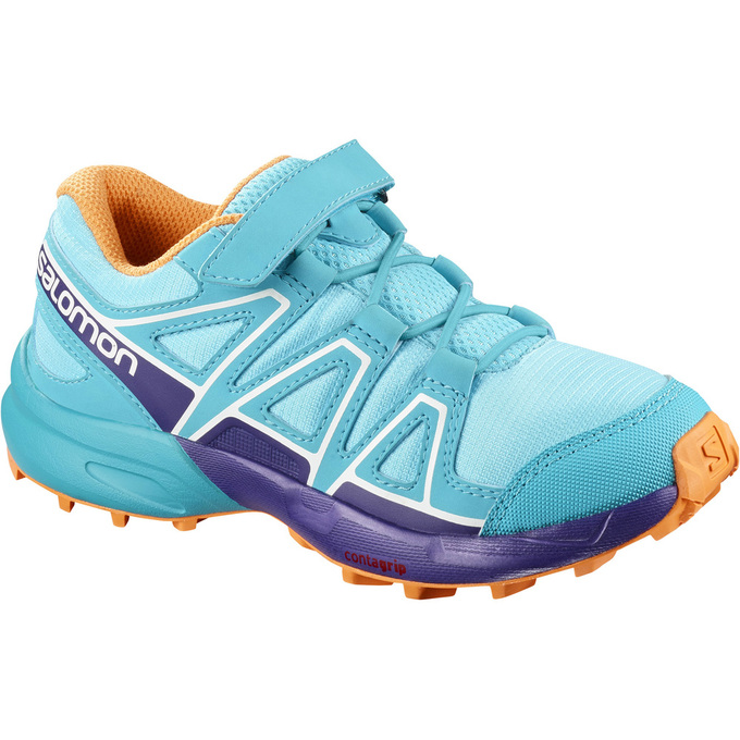 Chaussures De Trail Running Salomon Enfant Turquoise Clair - Salomon SPEEDCROSS BUNGEE K - France (3